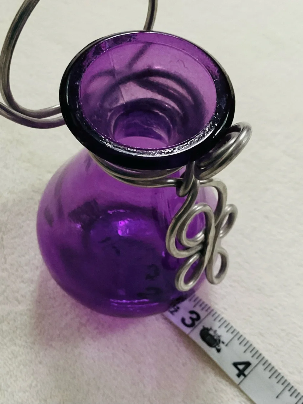 Purple Celtic Knot Hanging Glass Bud Vase Wall Decor